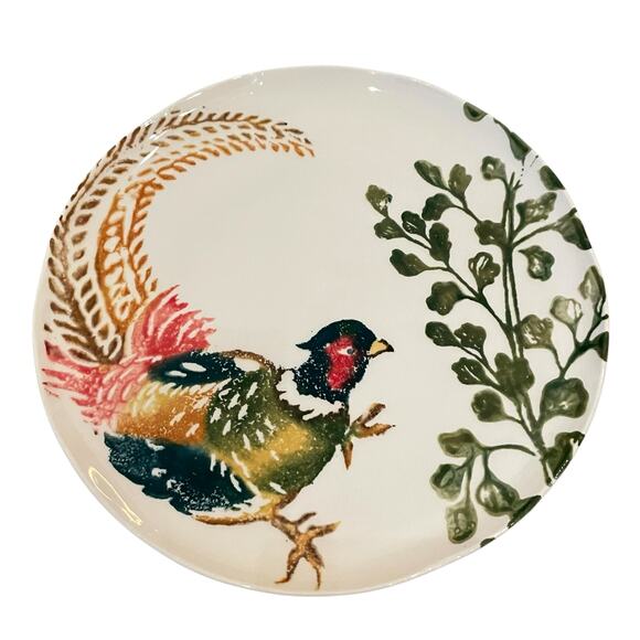 Vietri Fauna Pheasant Ceramic Salad Plates 9in Set of 4 Limited Edition New - Picture 2 of 14